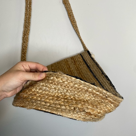 World Wide Lg Jute Satchel Crossbody Bag Bohemian - Picture 9 of 14